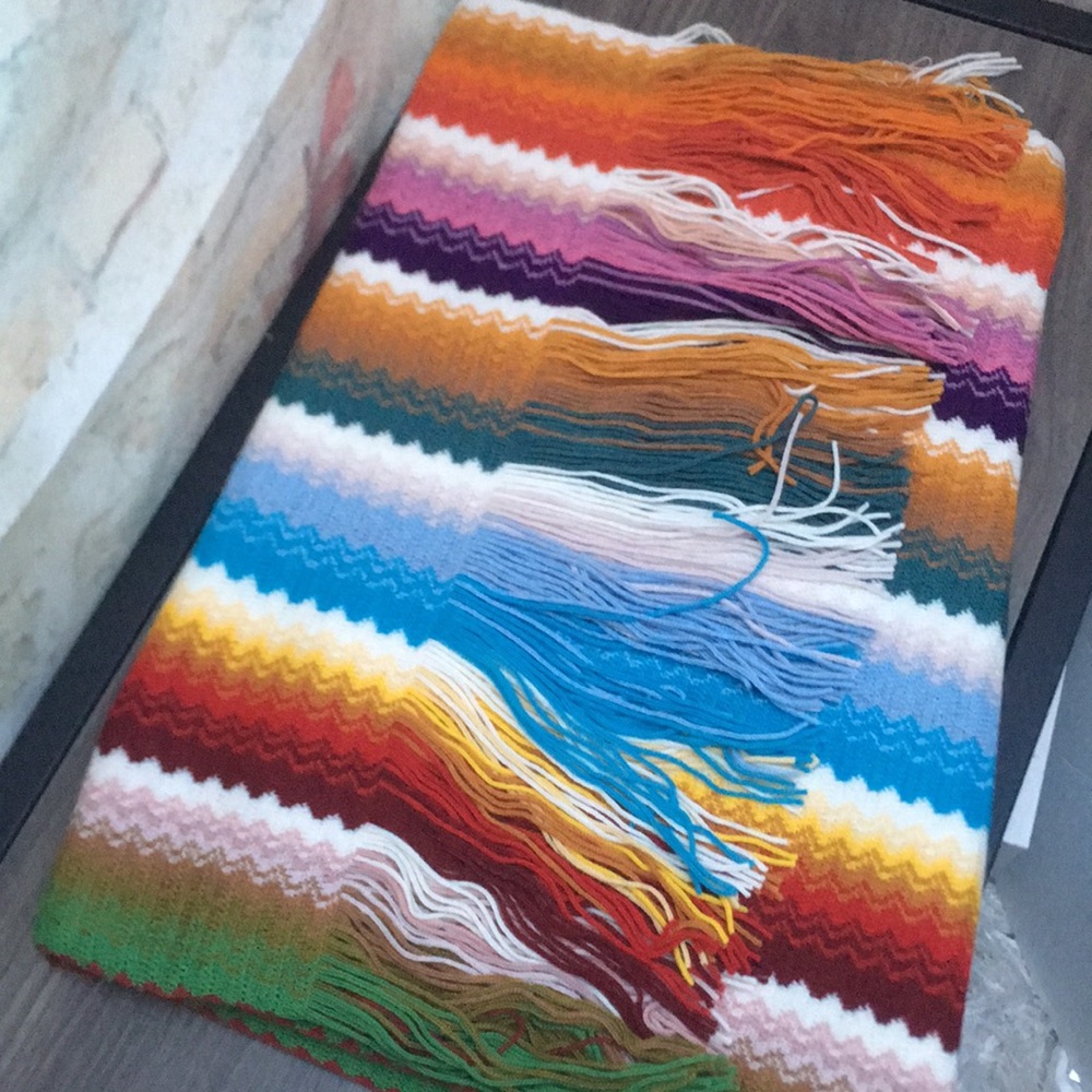 NWT Iconic Missoni Chevron Wool Blend Scarf - Picture 1 of 5